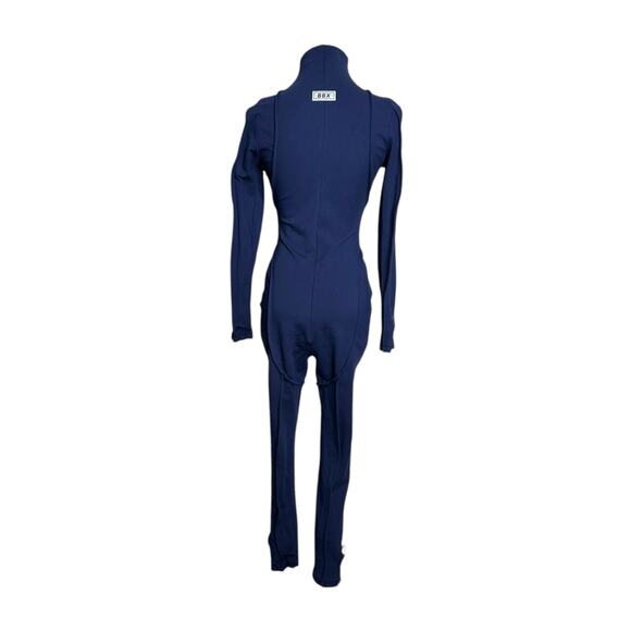 BBXBRAND blue skin piped long sleeves fitted catsuit size Small - Picture 13 of 15